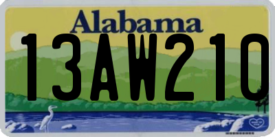 AL license plate 13AW210