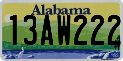 AL license plate 13AW222