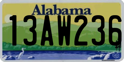 AL license plate 13AW236
