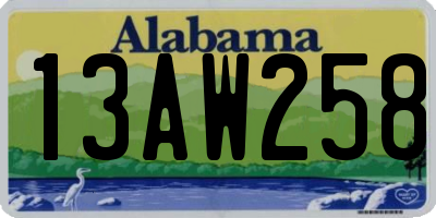 AL license plate 13AW258