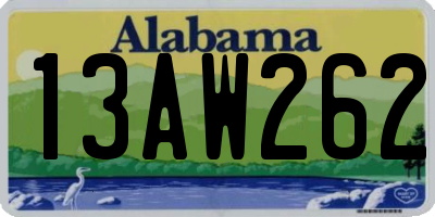 AL license plate 13AW262