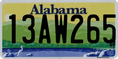 AL license plate 13AW265