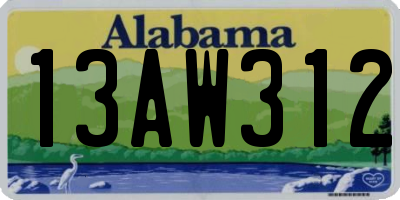 AL license plate 13AW312