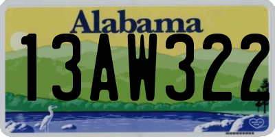 AL license plate 13AW322
