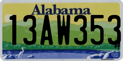 AL license plate 13AW353