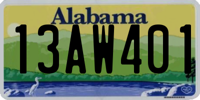 AL license plate 13AW401