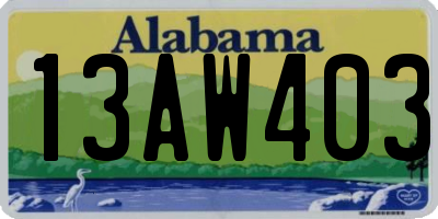 AL license plate 13AW403