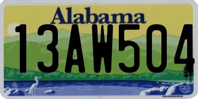 AL license plate 13AW504