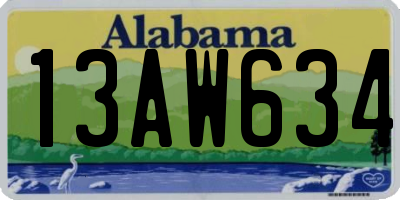 AL license plate 13AW634