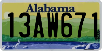 AL license plate 13AW671
