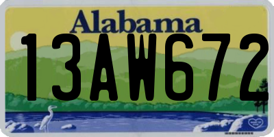 AL license plate 13AW672