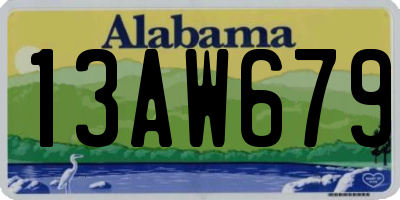 AL license plate 13AW679