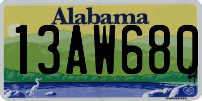 AL license plate 13AW680