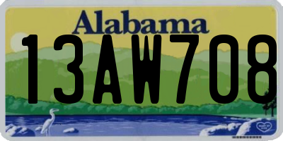 AL license plate 13AW708