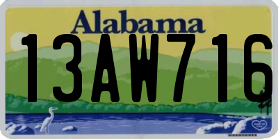 AL license plate 13AW716