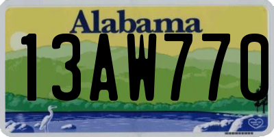 AL license plate 13AW770