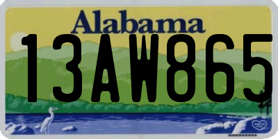AL license plate 13AW865