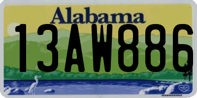 AL license plate 13AW886