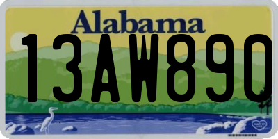 AL license plate 13AW890