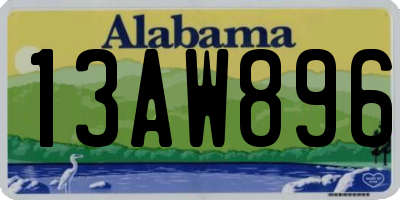 AL license plate 13AW896