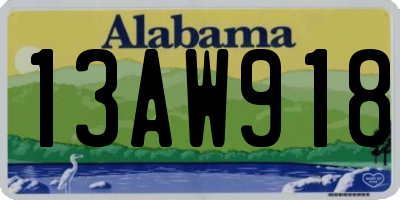 AL license plate 13AW918