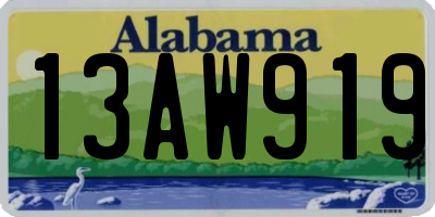 AL license plate 13AW919