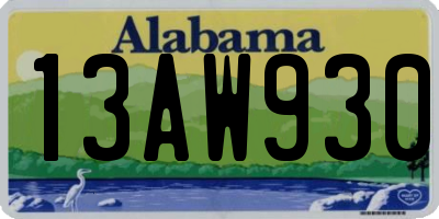 AL license plate 13AW930