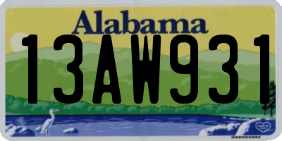 AL license plate 13AW931