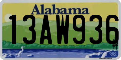AL license plate 13AW936