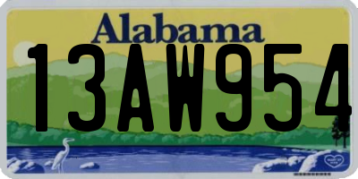 AL license plate 13AW954