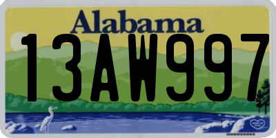 AL license plate 13AW997