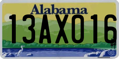 AL license plate 13AX016