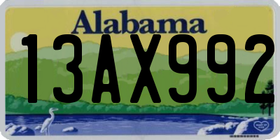AL license plate 13AX992