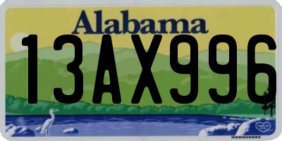 AL license plate 13AX996