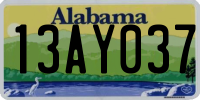 AL license plate 13AY037