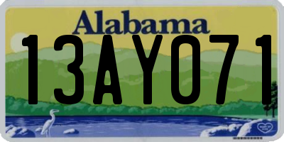 AL license plate 13AY071