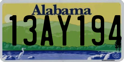 AL license plate 13AY194