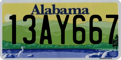 AL license plate 13AY667