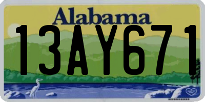 AL license plate 13AY671