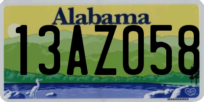 AL license plate 13AZ058
