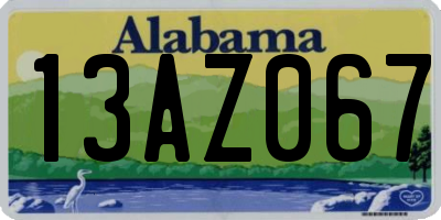 AL license plate 13AZ067