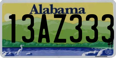AL license plate 13AZ333