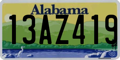 AL license plate 13AZ419