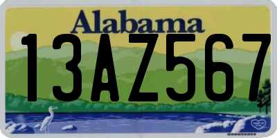AL license plate 13AZ567