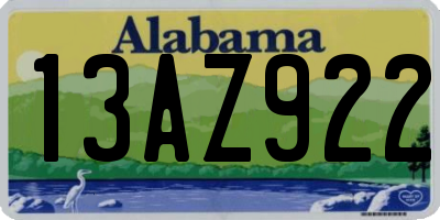 AL license plate 13AZ922