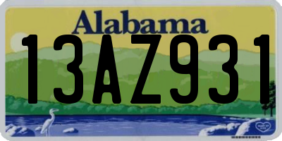 AL license plate 13AZ931