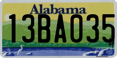 AL license plate 13BA035