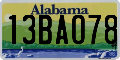 AL license plate 13BA078