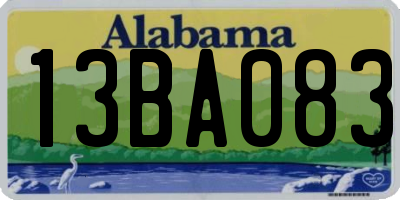 AL license plate 13BA083