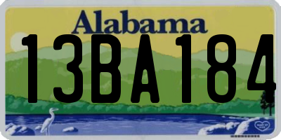 AL license plate 13BA184